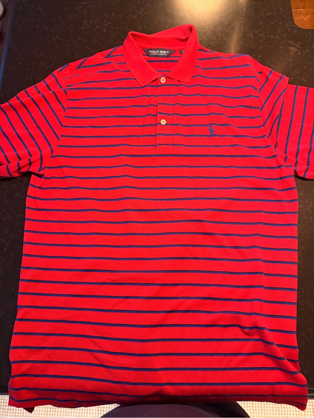 Ralph Lauren Red Polo with Navy Stripes